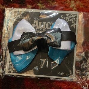 Disney Alice in Wonderland Blue and Black Hair Bow